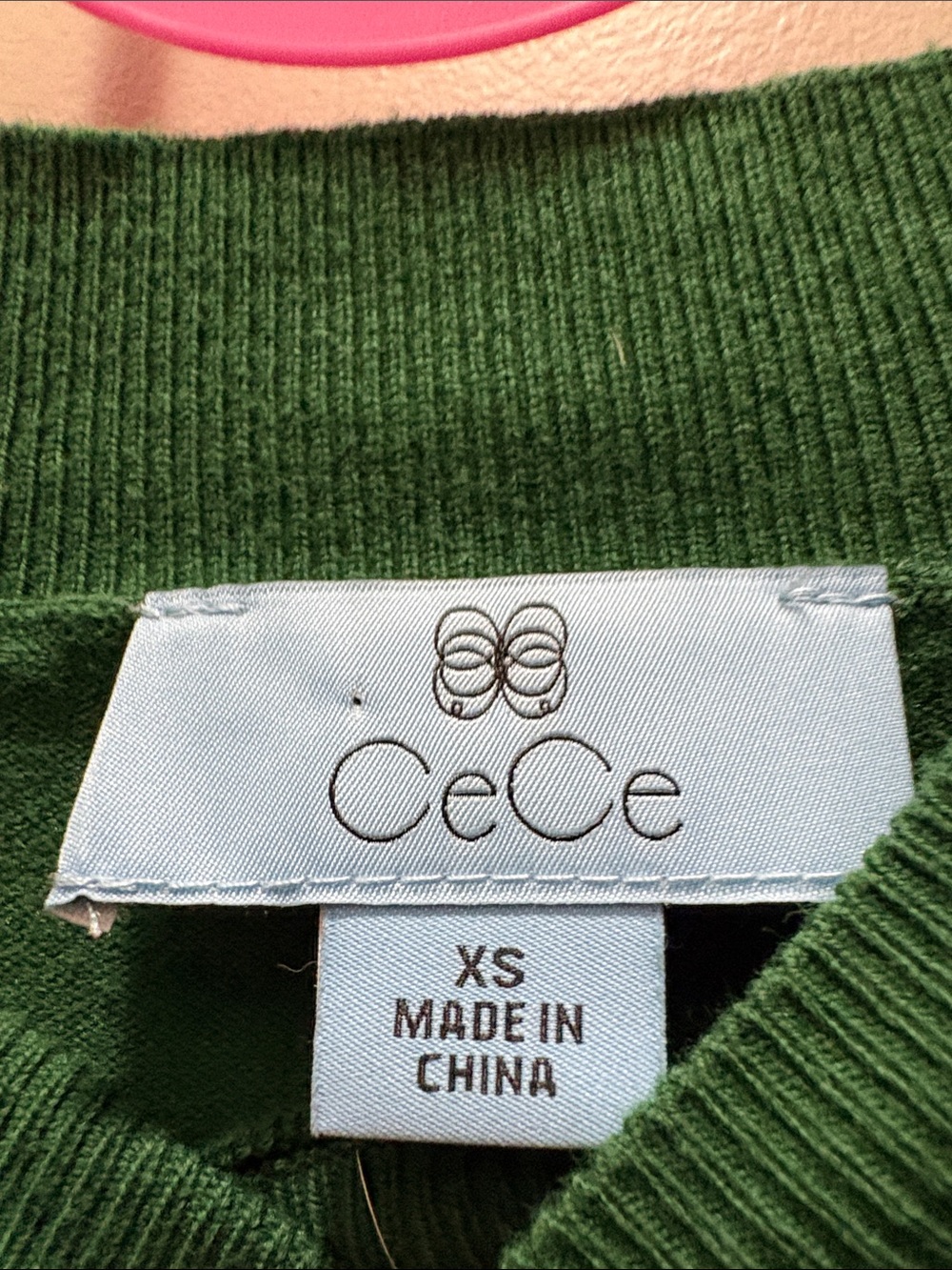 CeCe Green Puff-Sleeve Knit Sweater - Picture 2 of 4